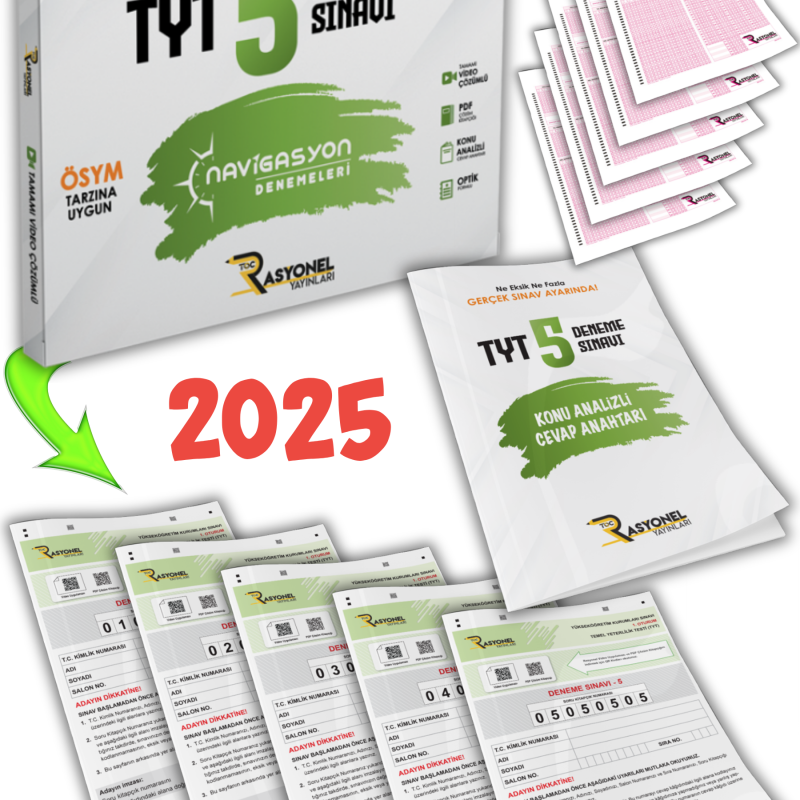 2025 Tyt Tüm Dersler Navigasyon 5'li Genel Deneme Seti (ÖSYM AYARINDA)