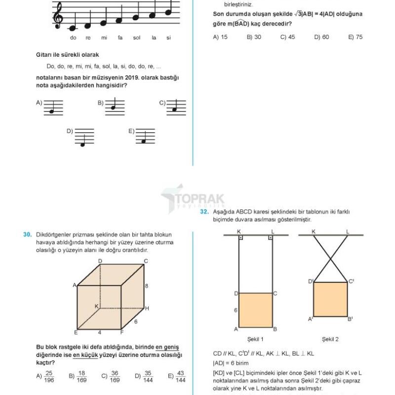 TOPRAK TYT Matematik Deneme Kitabı (GÜNCEL)