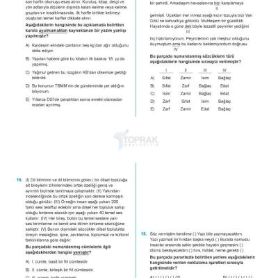 TOPRAK TYT Türkçe Deneme Kitabı (GÜNCEL)