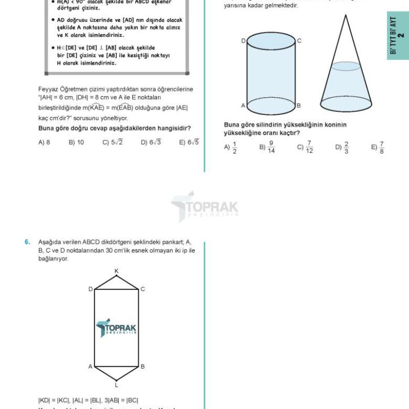 TOPRAK TYT-AYT Geometri Deneme Kitabı (GÜNCEL)